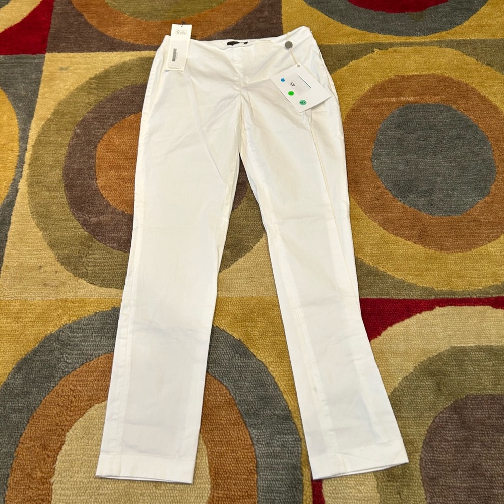 Peserico White Cropped Straight-Leg Ankle Pants